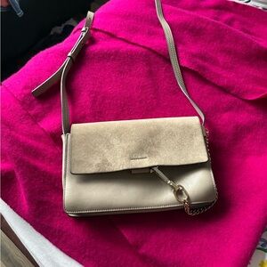 Chloe Beige Crossbody Bag with Chain Detail